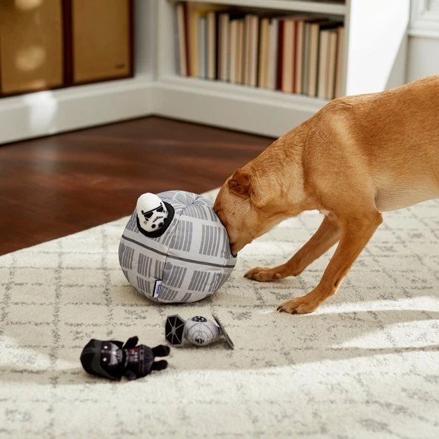 STAR WARS DEATH STAR Hide & Seek Puzzle Plush Squeaky Dog Toy 4 STAR WARS DEATH STAR Hide & Seek Puzzle Plush Squeaky Dog Toy - Image 4
