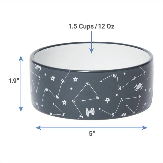 STAR WARS Navy Constellations No-Skid Ceramic Dog & Cat Bowl 2 STAR WARS Navy Constellations No-Skid Ceramic Dog & Cat Bowl - Image 2