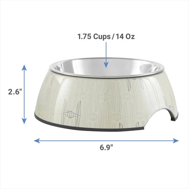 STAR WARS TIE FIGHTER Non-Skid Stainless Steel with Melamine Stand Dog & Cat Bowl 2 STAR WARS TIE FIGHTER Non-Skid Stainless Steel with Melamine Stand Dog & Cat Bowl - Image 2