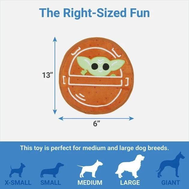 STAR WARS THE MANDALORIAN'S GROGU Flat Plush Squeaky Dog Toy 2 STAR WARS THE MANDALORIAN'S GROGU Flat Plush Squeaky Dog Toy - Image 2