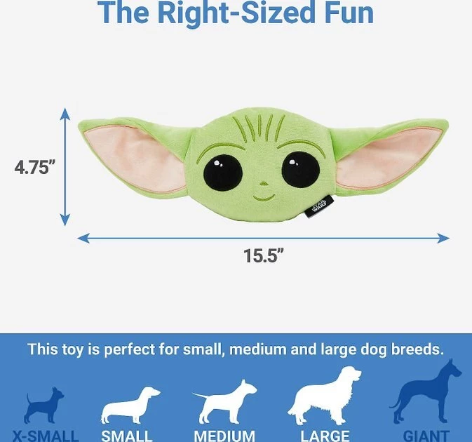 STAR WARS THE MANDALORIAN GROGU + CHEWBACCA Round Plush Squeaky Dog Toy 3 STAR WARS THE MANDALORIAN GROGU + CHEWBACCA Round Plush Squeaky Dog Toy - Image 3