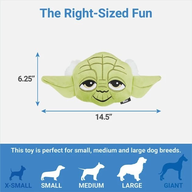 STAR WARS YODA Round Plush Squeaky Dog Toy 2 STAR WARS YODA Round Plush Squeaky Dog Toy - Image 2